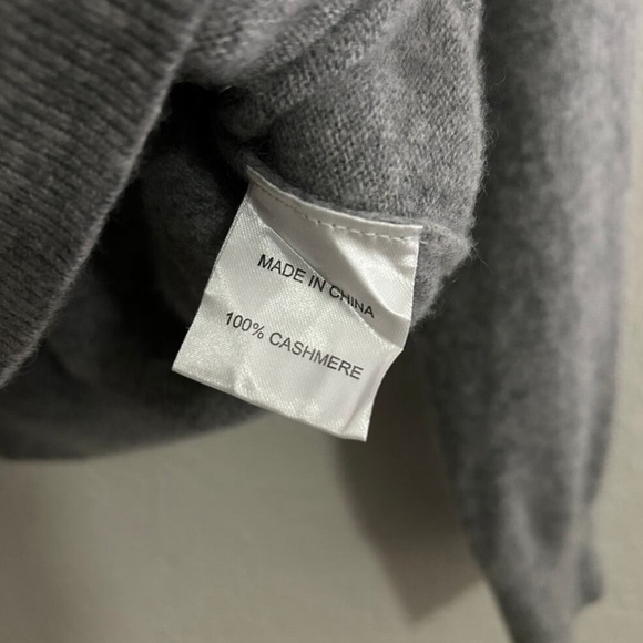 Quince Mongolian Shrunken Cashmere Heather Grey sweater sz L - Picture 7 of 8